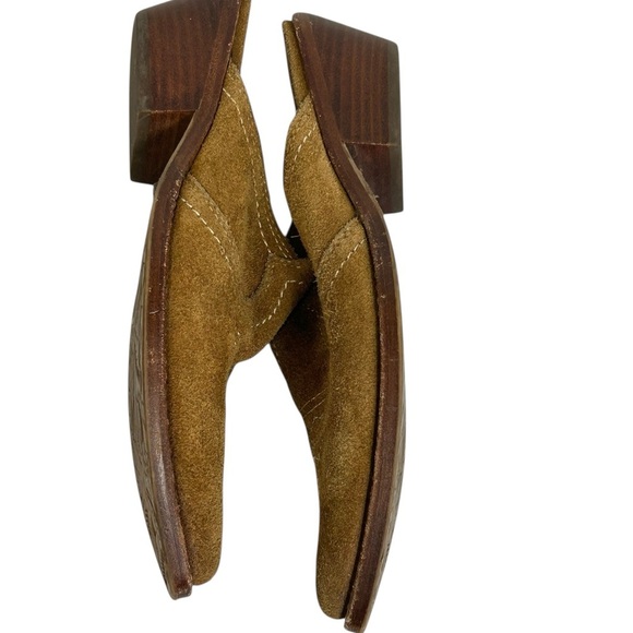 PATRICIA NASH BROWN SUEDE LEATHER BATTISTA SLIP ON Western MULES SZ 6 - Picture 7 of 10